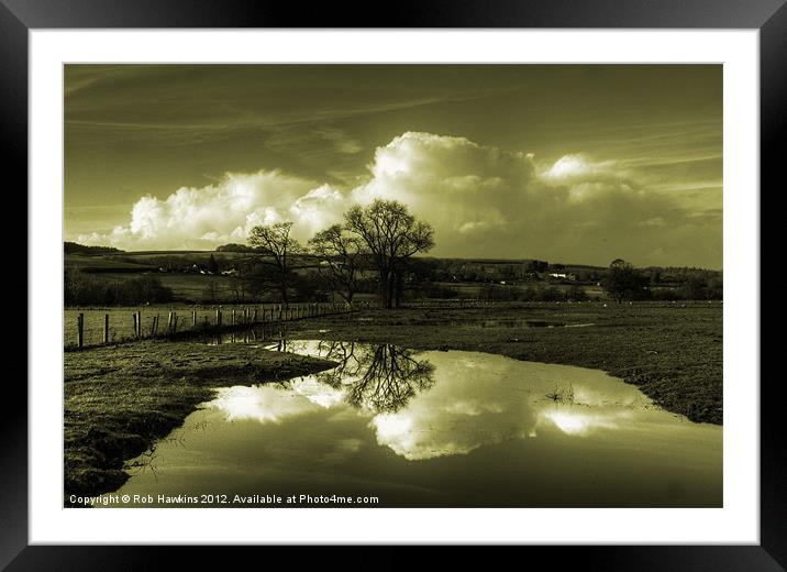 Golden Reflections of the Flood Framed Mounted Print by Rob Hawkins