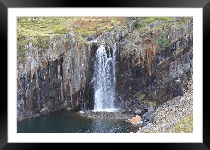 Walna Scar Waterfall Framed Mounted Print by Paul Leviston