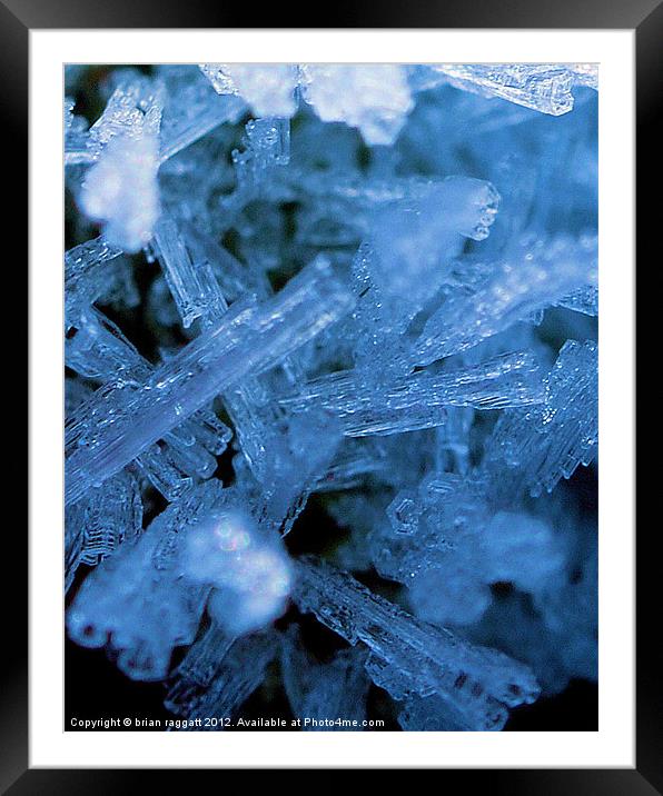 Ice Crystals Macro Framed Mounted Print by Brian  Raggatt