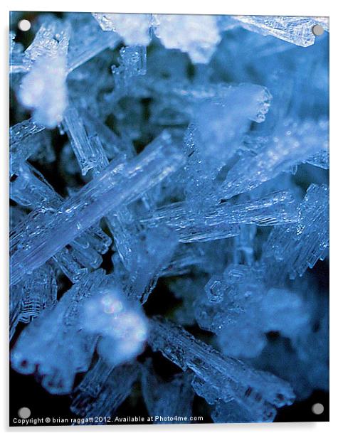 Ice Crystals Macro Acrylic by Brian  Raggatt