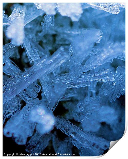 Ice Crystals Macro Print by Brian  Raggatt