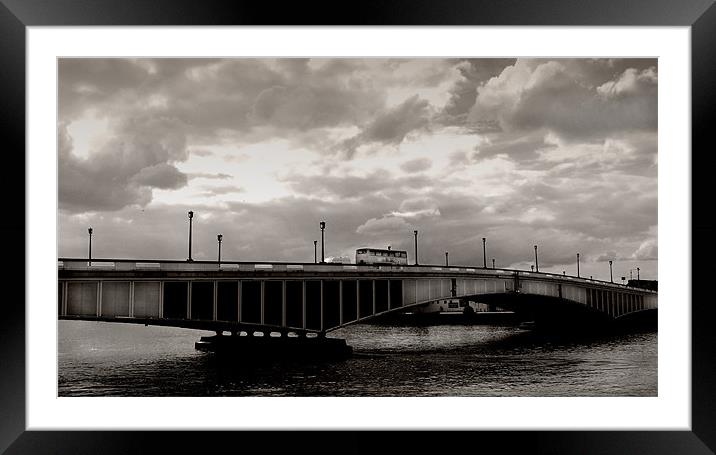 Wandsworth Bridge and clouds, London Framed Mounted Print by Sophie Martin-Castex