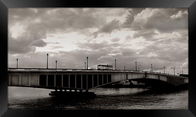 Wandsworth Bridge and clouds, London Framed Print by Sophie Martin-Castex