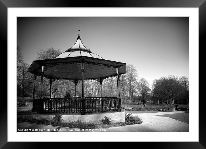 Band stand in monochrome Framed Mounted Print by stephen clarridge