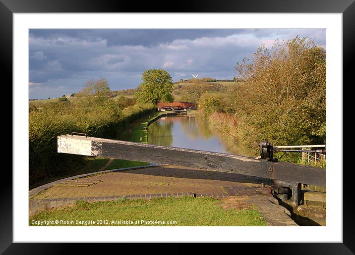Napton Locks, Oxford Canal, Warwickshire Framed Mounted Print by Robin Dengate