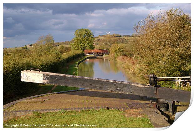 Napton Locks, Oxford Canal, Warwickshire Print by Robin Dengate