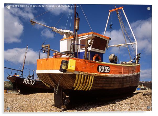 Fishing boat at Hastings, Sussex Acrylic by Robin Dengate
