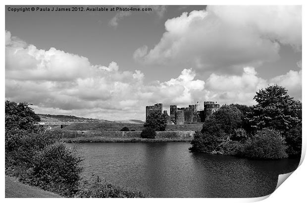 Caerphilly Castle Print by Paula J James