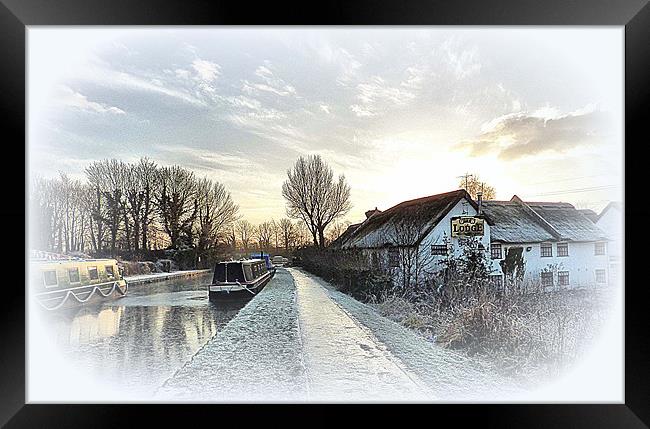 The Frozen Lancaster Canal Framed Print by Lilian Marshall