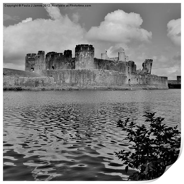 Caerphilly Castle Print by Paula J James