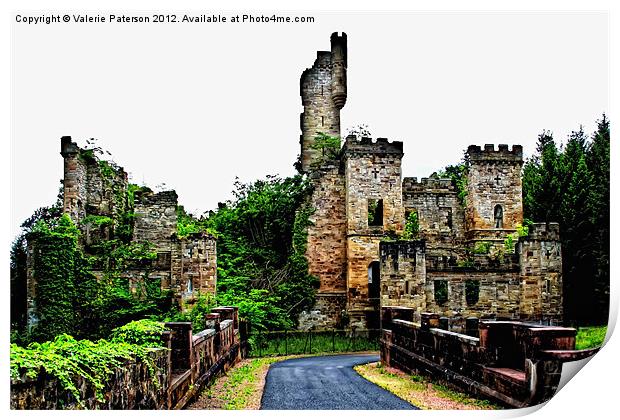 Ruins At Loudoun Castle Print by Valerie Paterson