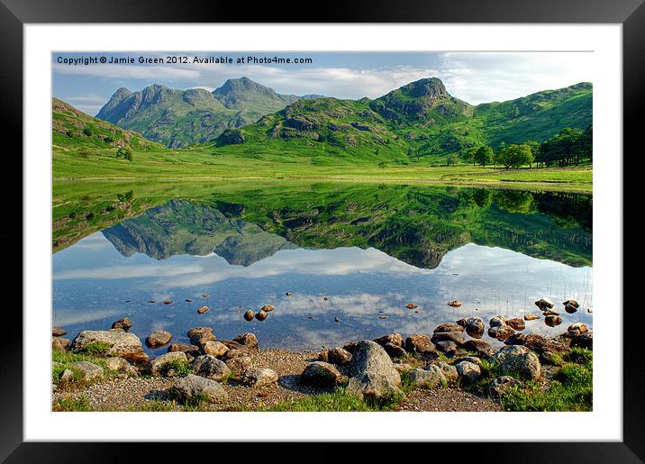 Reflections In A Tarn Framed Mounted Print by Jamie Green