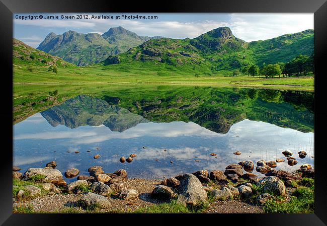 Reflections In A Tarn Framed Print by Jamie Green