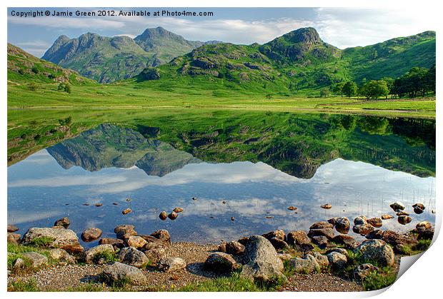 Reflections In A Tarn Print by Jamie Green