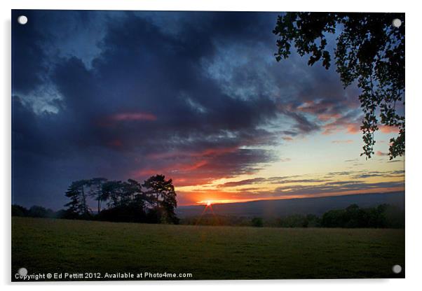 Kentish Sunset Acrylic by Ed Pettitt