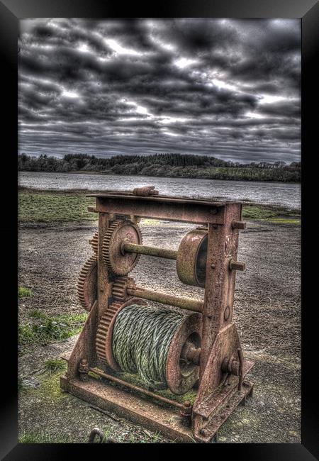 Riverside Boat Winch Framed Print by Steve Duckworth