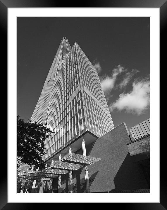 The Shard skyline BW Framed Mounted Print by David French