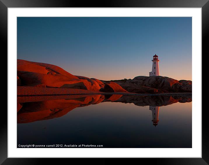 Peggys Cove lighthouse, Nova Scotia Framed Mounted Print by yvonne & paul carroll