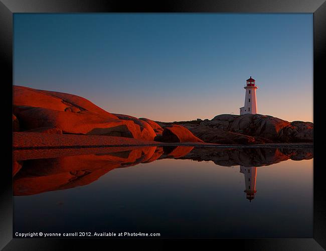 Peggys Cove lighthouse, Nova Scotia Framed Print by yvonne & paul carroll