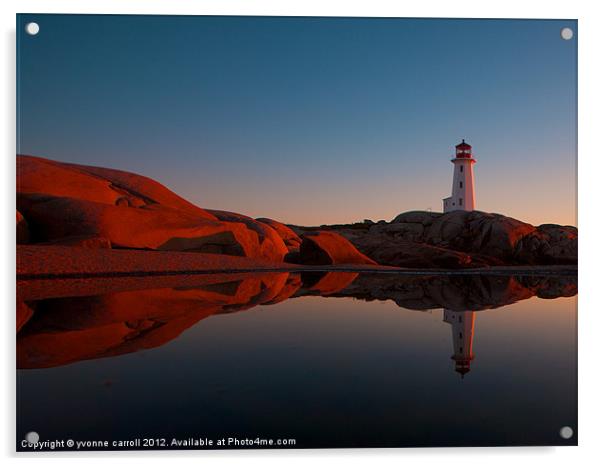 Peggys Cove lighthouse, Nova Scotia Acrylic by yvonne & paul carroll