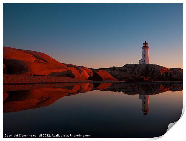 Peggys Cove lighthouse, Nova Scotia Print by yvonne & paul carroll