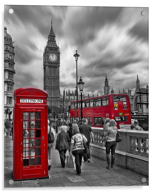 Busy London Acrylic by John Dickson