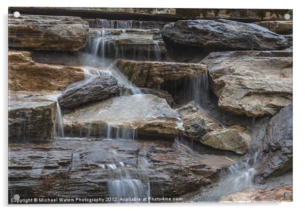 River Rock Waterfall Acrylic by Michael Waters Photography