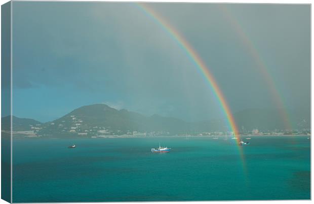 Rainbow over the bay  Canvas Print by wesley brannan
