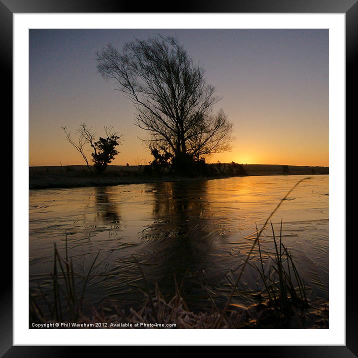 On Frozen Pond Framed Mounted Print by Phil Wareham
