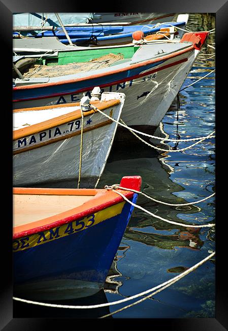 greek fishing boats Framed Print by meirion matthias