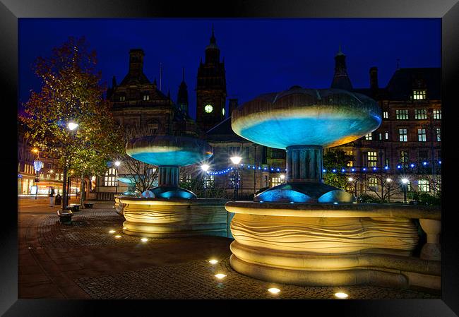 Sheffield Town Hall & Entrance to Peace Gardens Framed Print by Darren Galpin