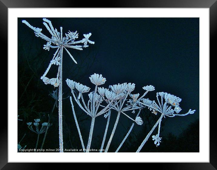 Frost Against The Sky Framed Mounted Print by philip milner
