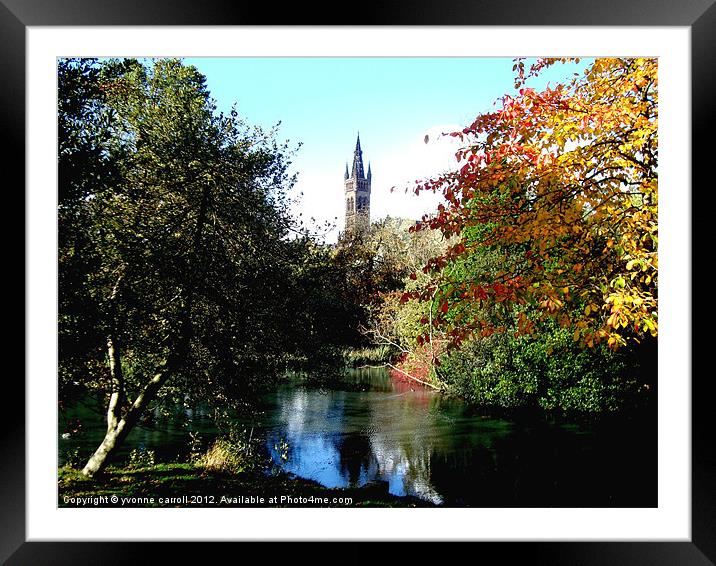 Glasgow University from Kelvingrove Park Framed Mounted Print by yvonne & paul carroll