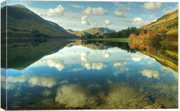 Buttermere Reflections Canvas Print by Jamie Green