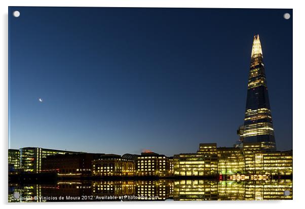 The Moon and The Shard Acrylic by Vinicios de Moura