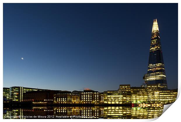 The Moon and The Shard Print by Vinicios de Moura