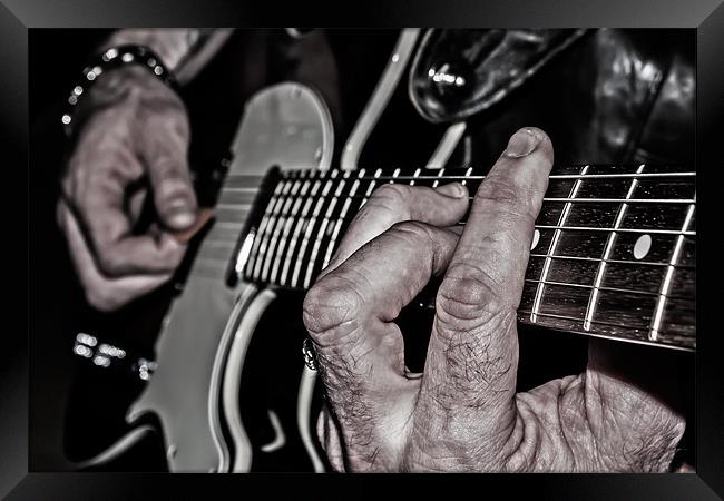 Guitar Hands Framed Print by claire lukehurst