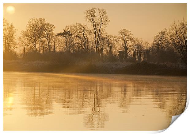 Misty Winter Morning Print by Tracey Whitefoot