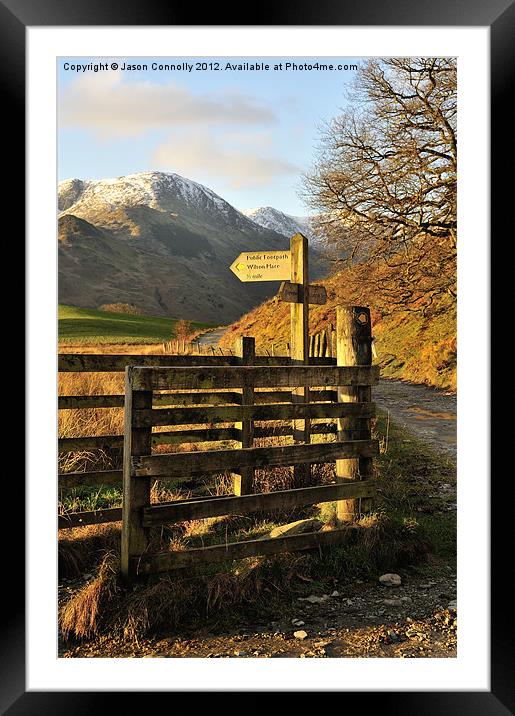 Little Langdale Signpost Framed Mounted Print by Jason Connolly