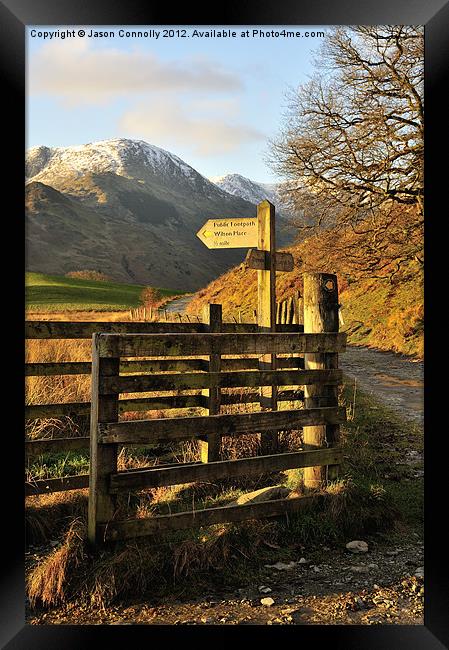 Little Langdale Signpost Framed Print by Jason Connolly