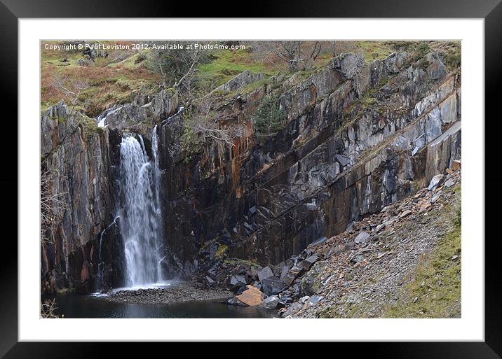  Walna Scar Waterfall Framed Mounted Print by Paul Leviston