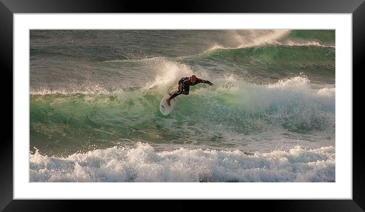 Lanzarote Surfer Framed Mounted Print by Roger Green