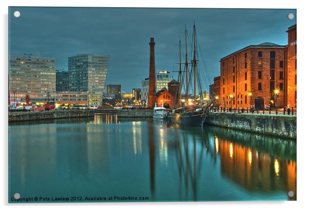 The Pump House Albert Dock Acrylic by Pete Lawless
