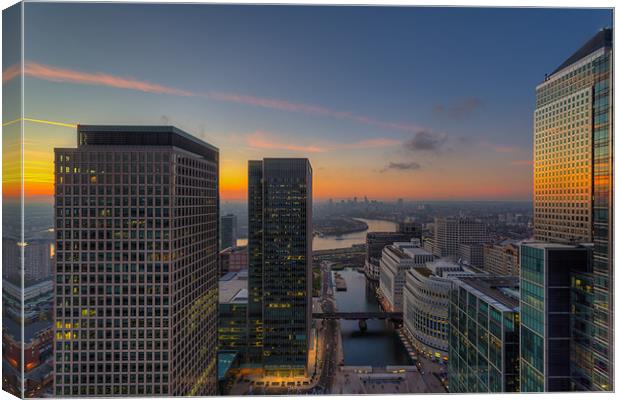 Sunset From 27 Floors Up Canvas Print by Paul Shears Photogr