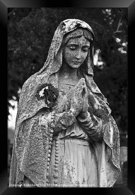 Praying Stone Angel Framed Print by Michelle Orai