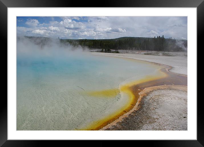 Hot pool,  Yellowstone Framed Mounted Print by Claudio Del Luongo