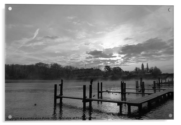 Henley misty sunrise Acrylic by Oxon Images