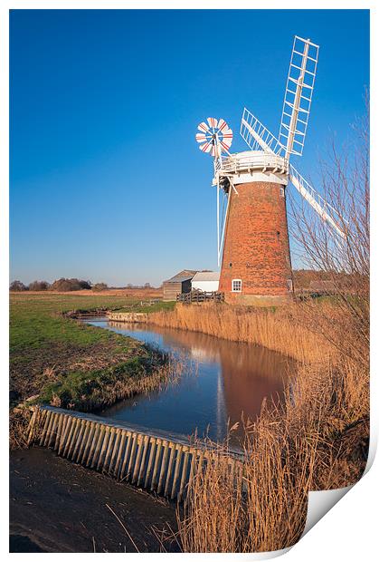 Horsey Mill in the sun Print by Stephen Mole