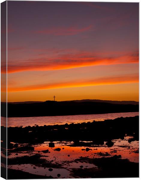 St. Cuthbert island sunset Canvas Print by DAVID RICHARDSON