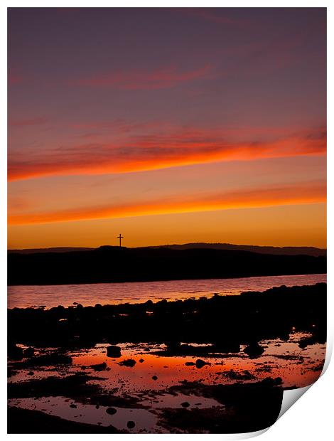 St. Cuthbert island sunset Print by DAVID RICHARDSON